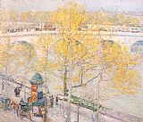 Childe Hassam Famous Paintings - Pont Royal Paris